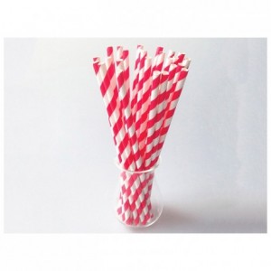 Red twisted straws (96 pcs)