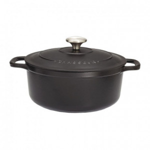 Round casserole dish with lid cast iron black Le Chasseur Ø 160 mm