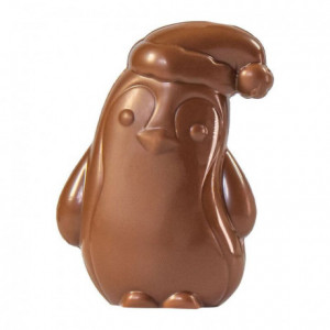 Moule 2 pingouins à bonnet 80 mm en polycarbonate pour chocolat