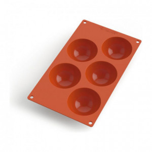 Gastroflex silicone mold 5 half spheres Ø 80 mm