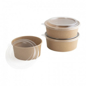 Round brown kraft cardboard salad bowl Ø 150 mm 100 cL (300 pcs)