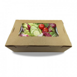 Salad box kraft cardboard 200 x 138 mm H 50 mm 120 cL (200 pcs)