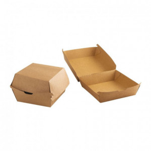 Square burger box in brown cardboard 150 x 155 mm H 40/75 mm (300 pcs)