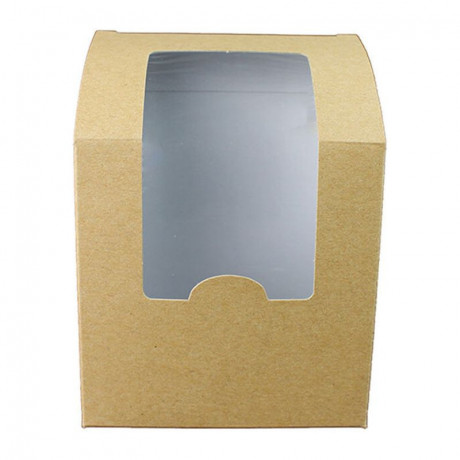 Kraft wrap box with window 95 x 53 mm H 150 mm (600 pcs)