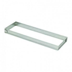 Stainless steel perforated rectangle 24 x 8 cm H 2 cm - MF