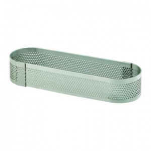 Perforated stainless steel oblong 12 x 3.5 cm H 2 cm - MF