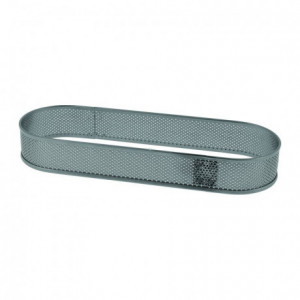 Stainless steel perforated oblong 30 x 11 cm H 3.5 cm - MF