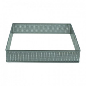 Stainless steel perforated square 20 cm H 3.5 cm - MF