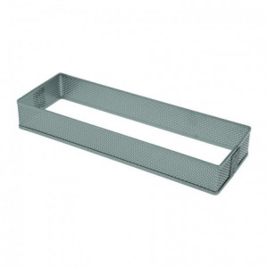 Stainless steel perforated rectangle 28 x 10 cm H 3.5 cm - MF