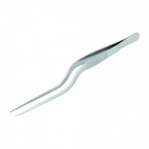 Curved Stainless steel precision tongs 16 cm - MF