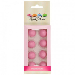 FunCakes Pearl Choco Balls Dark Pink Set/8