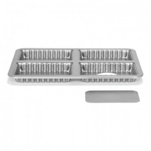 Patisse Silver-Top Mini Quiche Pan Loose Bottom 4 Cavity 13m