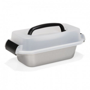 Patisse Silver-Top Loaf Pan with Carrying Lid 23cm