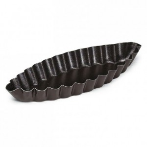 Boat-shaped fluted mould non-stick 80x40 mm (pack of 12)