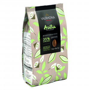 Azélia 35% chocolat lait noisette de couverture Création Gourmande fèves 3 kg
