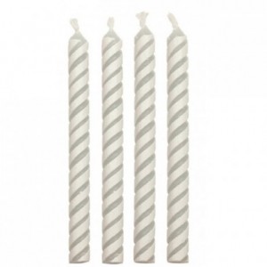 PME Candles White Medium Striped Pk/24