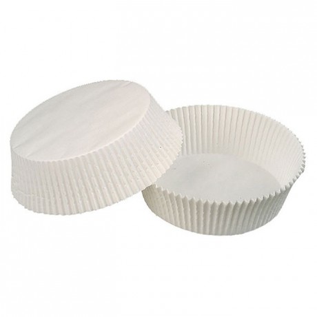 Caissette ronde pâtissière plissée blanche n°10 (lot de 100)