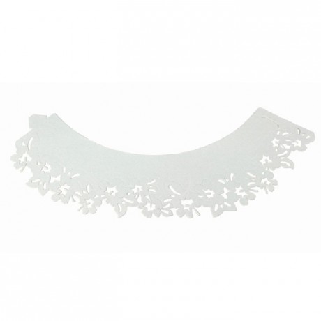 Caissettes dentelle PME Flowers White 12 pièces