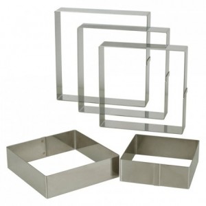 Entremets frame stainless steel 330 x 330 x 35 mm
