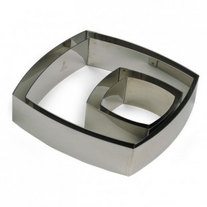 Convex square stainless steel H45 80x80 mm (pack of 6)