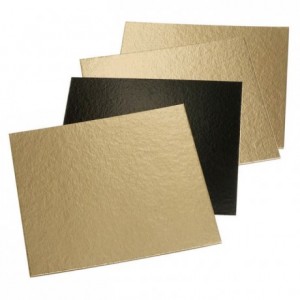 Double-sided square cardboard base gold and black 200 x 200 mm (50 pcs)