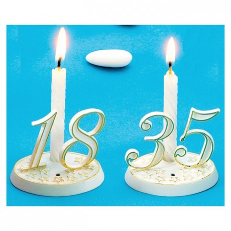 White and gold number decoration 1 (10 pcs)