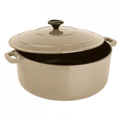 Cocotte ronde fonte marron glacé Le Chasseur avec couvercle Ø 140 mm