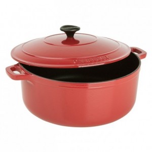 Round casserole dish with lid cast iron red Le Chasseur Ø 200 mm