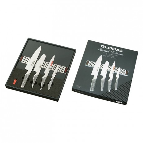 Set knives and rack Global