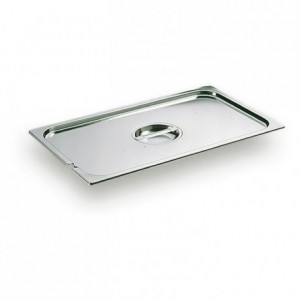 Lid with handle and notch for ladle stainless steel GN 1/2