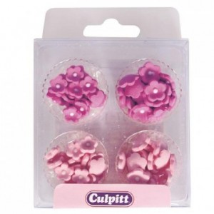 Décoration en sucre Culpitt petites fleurs roses 100 pièces