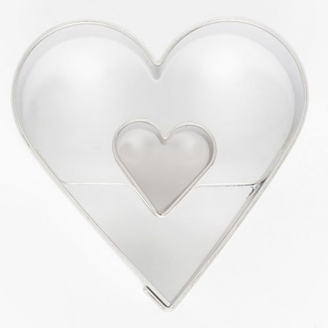 Cookie Cutter Heart in Heart 4,5 cm