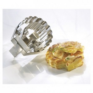 Double scallop cutter with handle stainless steel 125 x 120 mm