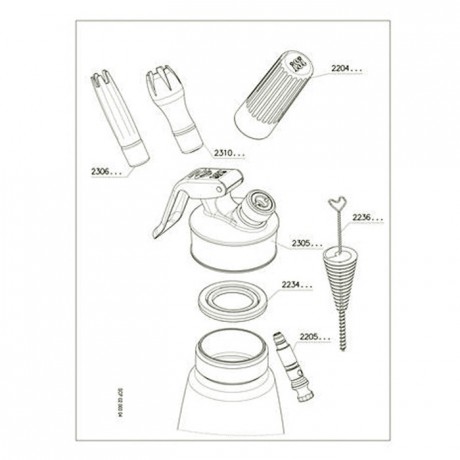 Star nozzle, stainless steel base, white 2306 for "Cream whip" and Cream Profi+