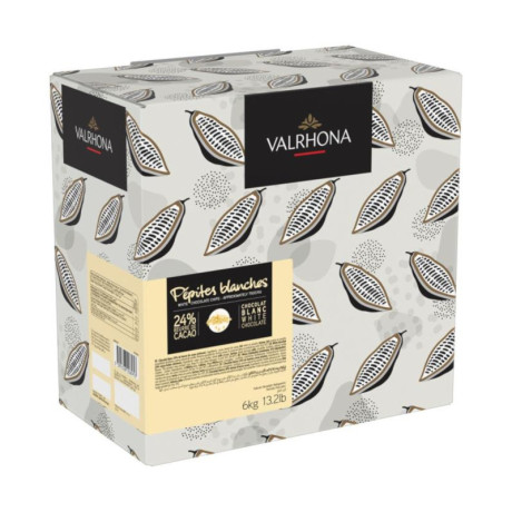 White chocolate drops 24 % Valrhona 6 kg