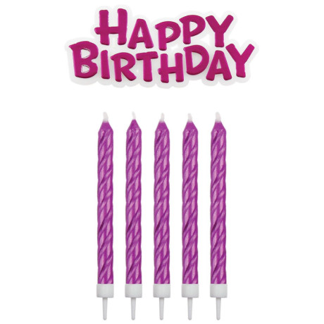 PME Happy Birthday Pink Candles (Pack of 17)