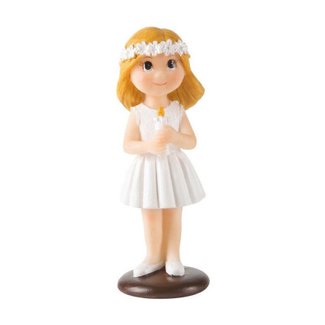 Figurine communion Overig fille avec bougie 10 cm