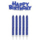 Bougies PME Happy Birthday bleu (lot de 17)