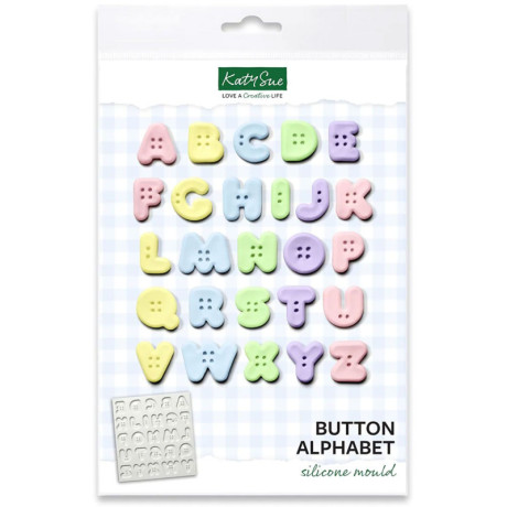 Moule silicone Katy Sue alphabet en forme de boutons