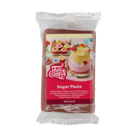 Pâte à sucre FunCakes rouge terre 250 g