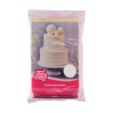 Pâte à sucre de couverture FunCakes blanc 500 g