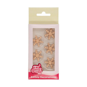 FunCakes Sugar Decorations Snowflakes Bronze 12 pieces