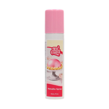 Spray métallique FunCakes rose bébé 100 ml