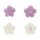 FunCakes Sugar Decorations White & Violet Flowers 24 pieces