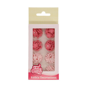 FunCakes Sugar Decorations Pink Flowers 64 pieces