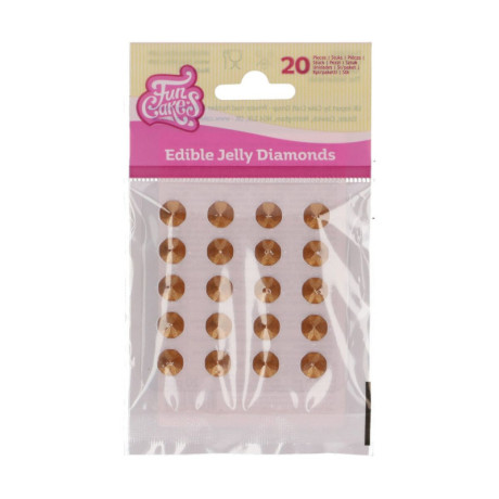 FunCakes Jelly Diamonds Gold 20 pieces