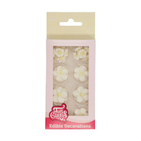 FunCakes Sugar Decorations White & Yellow Flowers 32 pieces