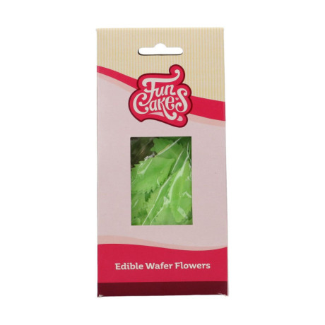 FunCakes Edible Wafer Flowers Green Leaves 50 pcs