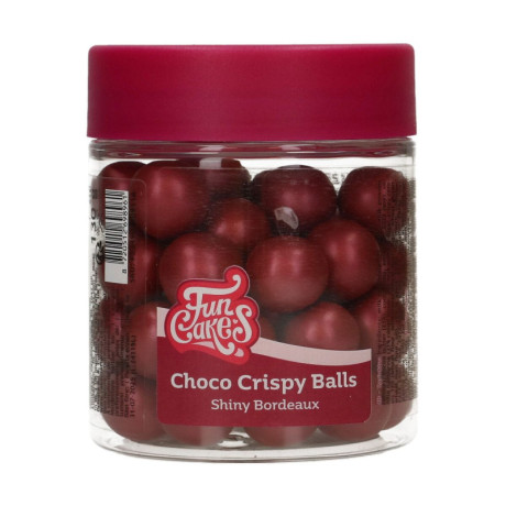 FunCakes Shiny Bordeaux Chocolate Crispy Balls 130 g