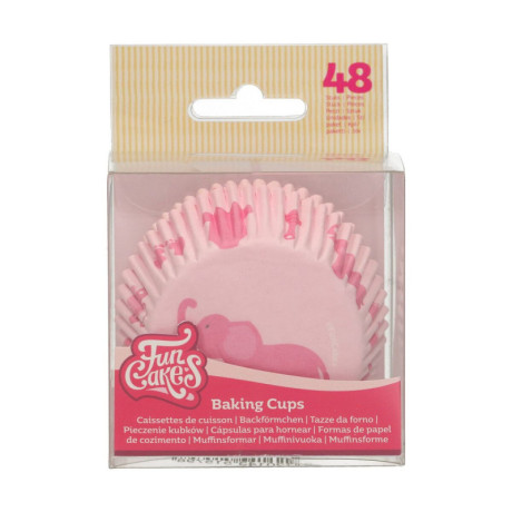 Caissettes à cupcakes FunCakes bébé rose 48 pièces